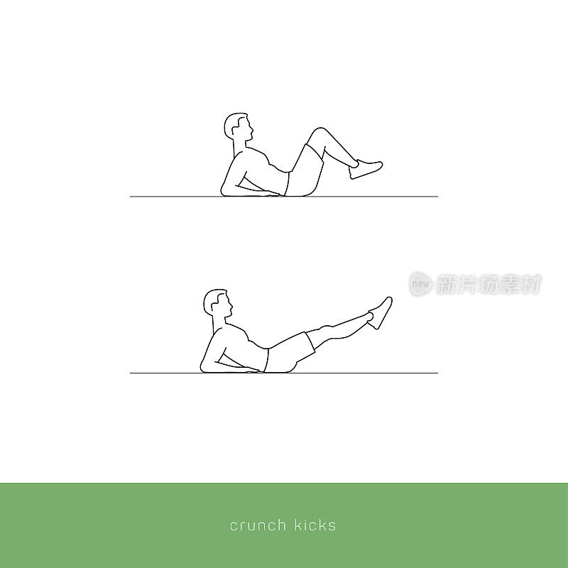 健身图标锻炼- crunch kicks
